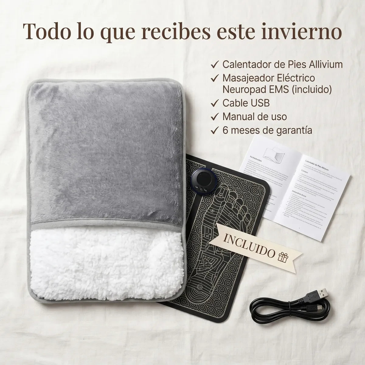 Allivium PRO - Sistema Personal de Calor USB + Masajeador EMS de Regalo